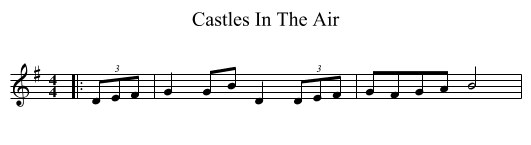 Castles In The Air - staff notation