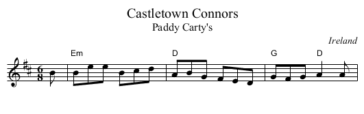 Castletown Connors - staff notation
