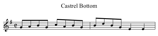 Castrel Bottom - staff notation