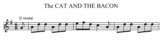 CAT AND THE BACON, The - staff notation