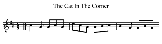Cat In The Corner, The  - staff notation