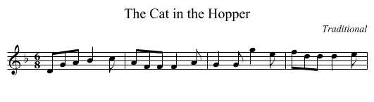 Cat in the Hopper, The - staff notation