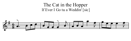 Cat in the Hopper, The - staff notation
