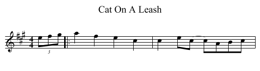 Cat On A Leash - staff notation