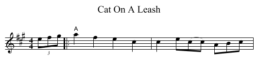 Cat On A Leash - staff notation