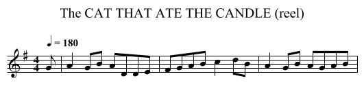 CAT THAT ATE THE CANDLE (reel), The - staff notation
