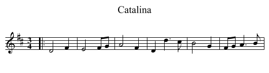 Catalina - staff notation