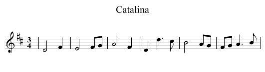 Catalina - staff notation