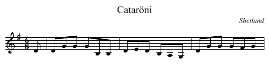 Cataröni - staff notation