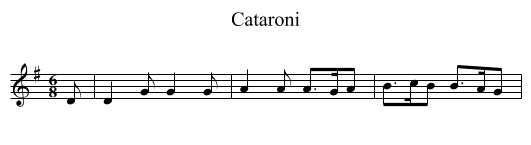 Cataroni - staff notation