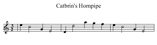 Catbrin's Hornpipe - staff notation