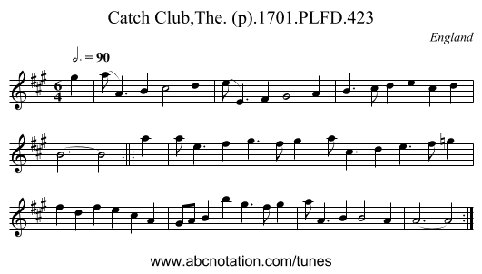 Catch Club,The. (p).1701.PLFD.423 - staff notation