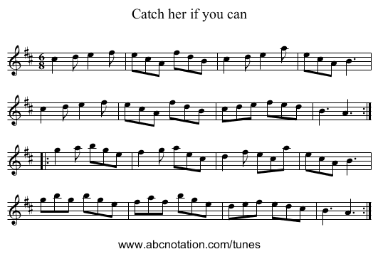 Catch her if you can - staff notation