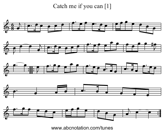 Catch me if you can [1] - staff notation