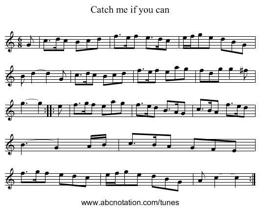 Catch me if you can - staff notation