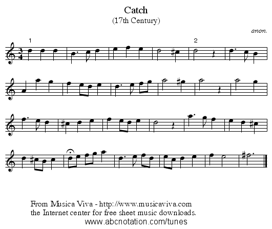Catch - staff notation
