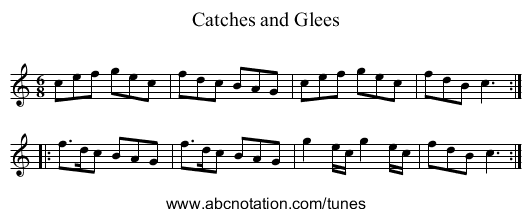Catches and Glees - staff notation