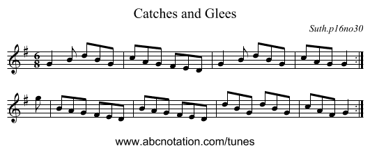 Catches and Glees - staff notation