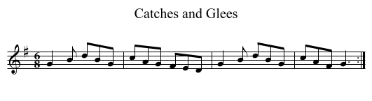 Catches and Glees - staff notation