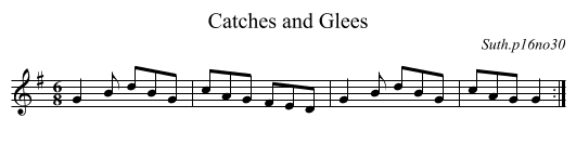 Catches and Glees - staff notation