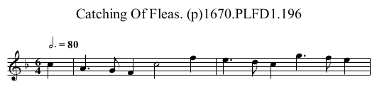 Catching Of Fleas. (p)1670.PLFD1.196 - staff notation