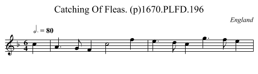Catching Of Fleas. (p)1670.PLFD.196 - staff notation