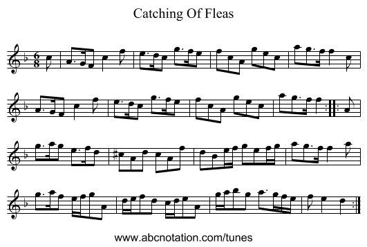 Catching Of Fleas - staff notation