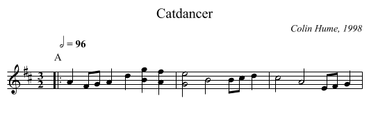 Catdancer - staff notation