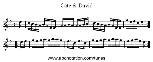 Cate & David - staff notation