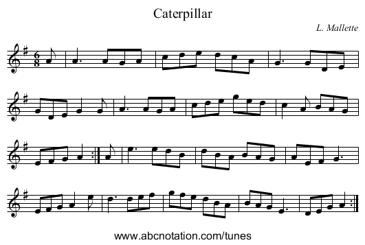 Caterpillar - staff notation