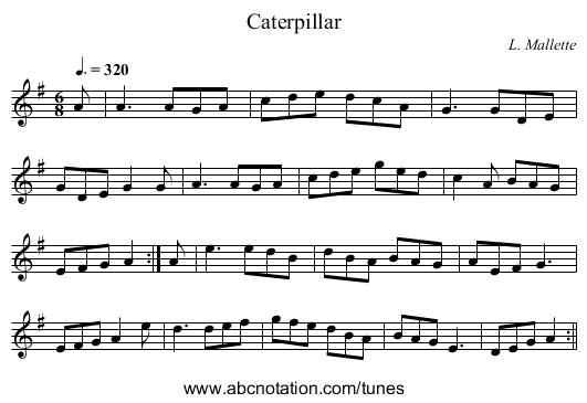 Caterpillar - staff notation