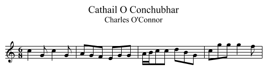 Cathail O Conchubhar - staff notation