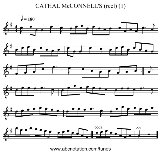 CATHAL McCONNELL'S (reel) (1) - staff notation