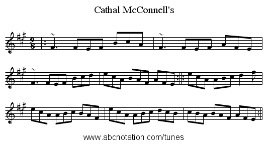 Cathal McConnell's - staff notation