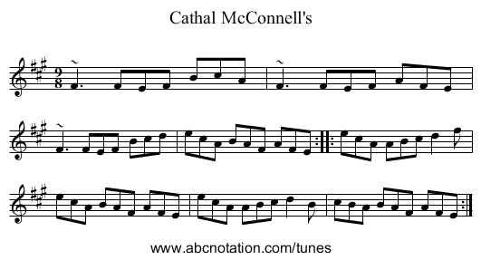Cathal McConnell's - staff notation