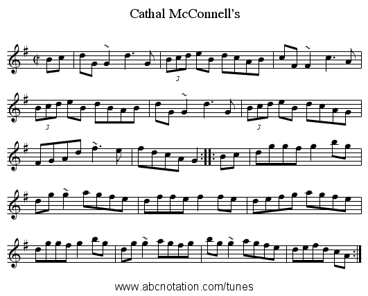 Cathal McConnell's - staff notation