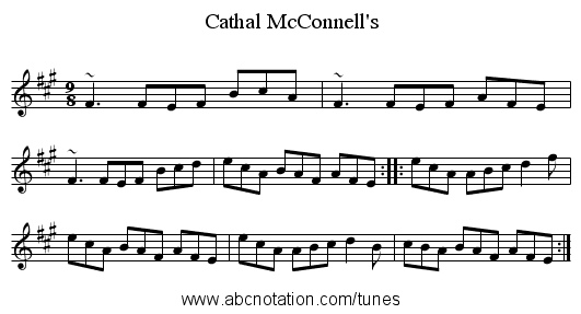 Cathal McConnell's - staff notation