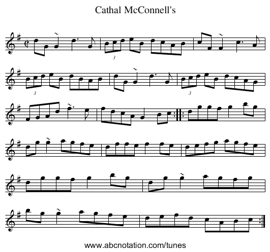 Cathal McConnell's - staff notation
