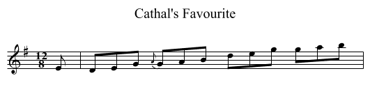 Cathal's Favourite - staff notation