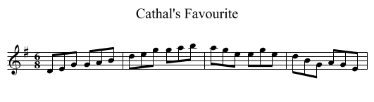 Cathal's Favourite - staff notation