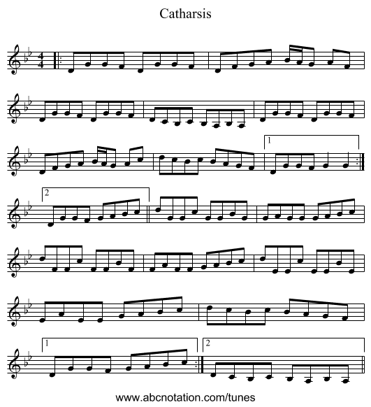 Catharsis - staff notation