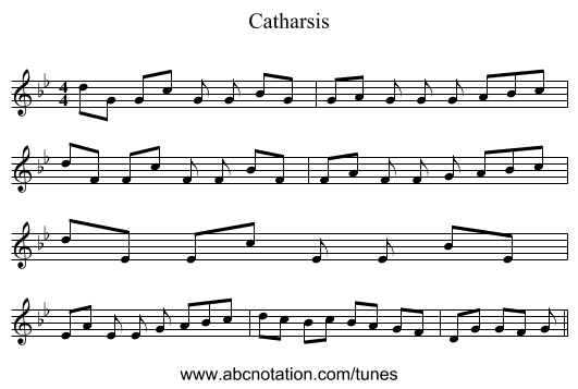 Catharsis - staff notation