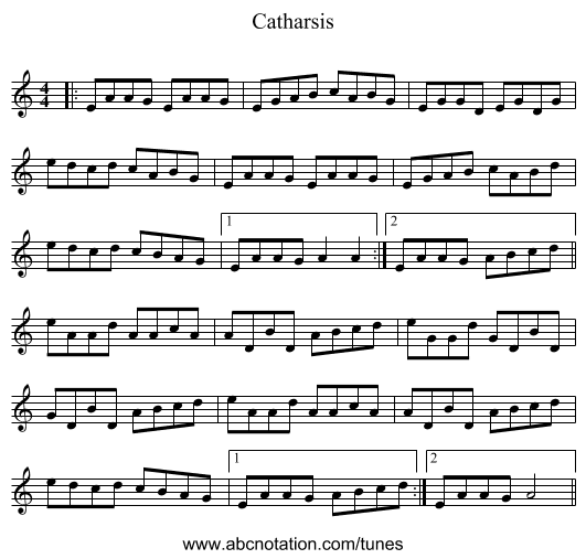 Catharsis - staff notation