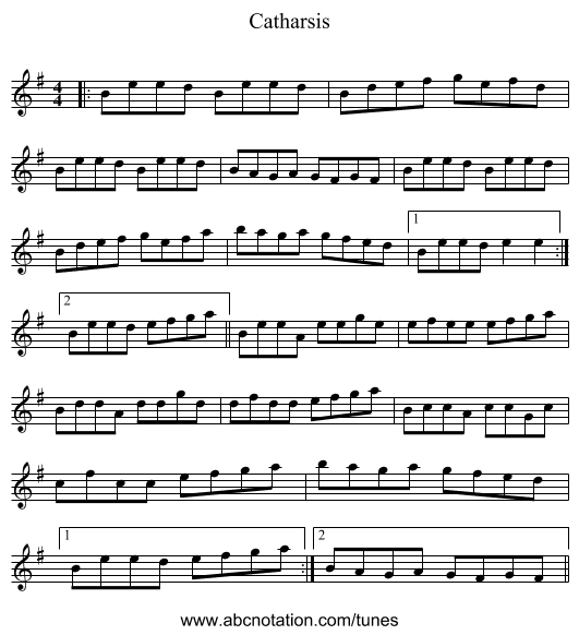 Catharsis - staff notation