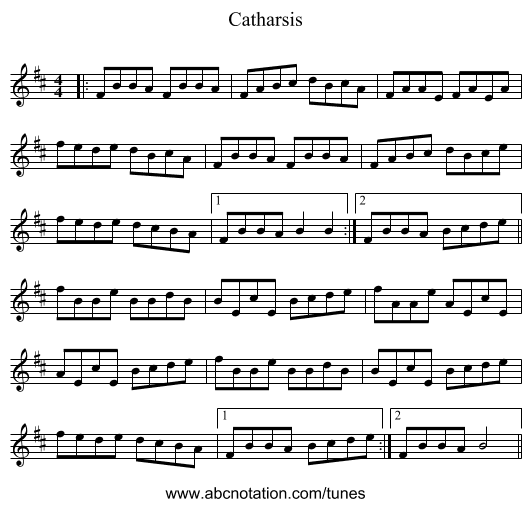 Catharsis - staff notation