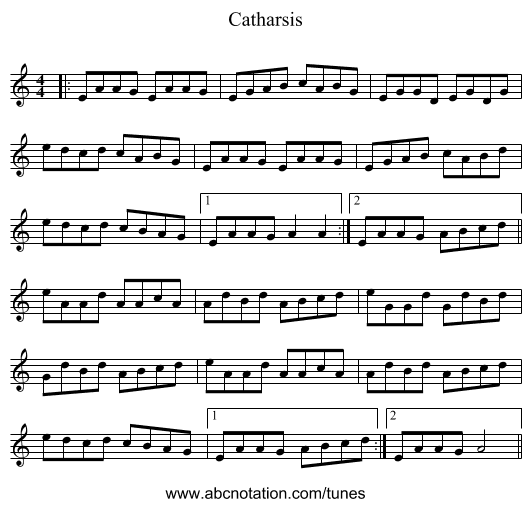 Catharsis - staff notation