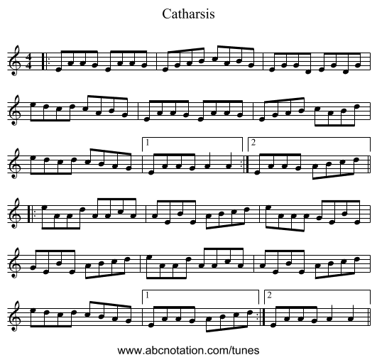 Catharsis - staff notation