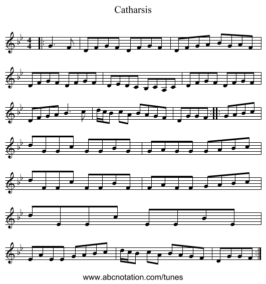 Catharsis - staff notation