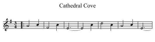 Cathedral Cove - staff notation