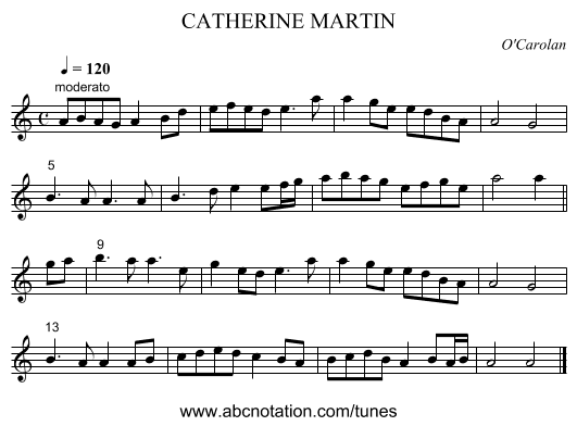 CATHERINE MARTIN - staff notation